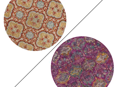 Round Rug Set 163 3D model