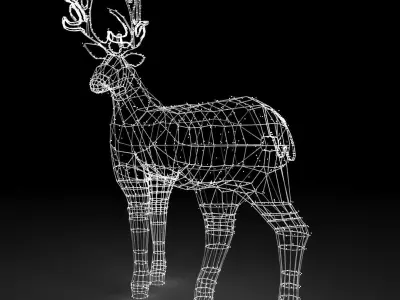Christmas Decoration Out Door Led Lighted Deer 3D model