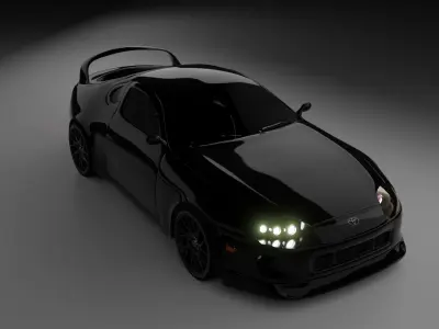 Toyota Supra Car 3D Rigged Model 3D model