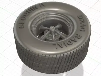 Torq Thrust II Wheels with Tires and Brakes for 3D Print 3D print model