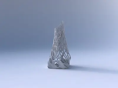 Vase twisted squeezed and bent quadratic with cracked and twi... 3D print model