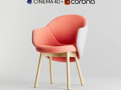 Albu Armchair By Ton C4D and Corona Renderer 3D model