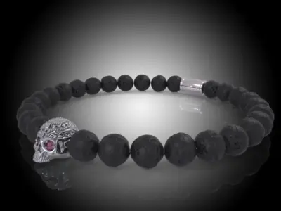 Stylish Skull Beads Bracelet -Firenze Collection- Skull - Spacer 3D print model