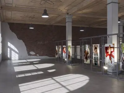 Game ready Exhibition room Low-poly 3D model