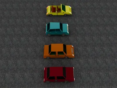 Gaming Car Package  Low-poly 3D model