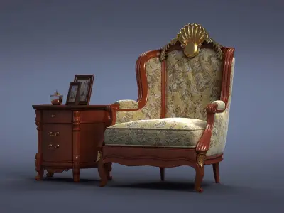 cabinet cabinet wardrobe sofa bed table bookshelve 3D model