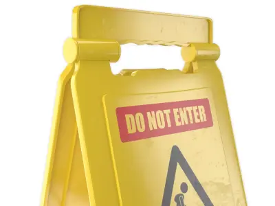 Closed For Cleaning Sign 3D model