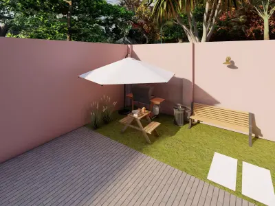 Four bedroom storey building modeled  3D model