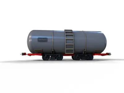 Wagon tank Low-poly 3D model