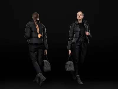 Woman Street Style 66 Low-poly 3D model