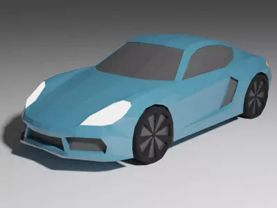 Low Poly Porsche sports car Low-poly 3D model