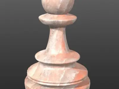 3 Chess Pawn 4K PBR Low-poly 3D model