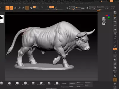 Bull Sculpture 3D print model