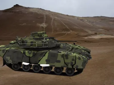  Modern camouflaged battle tank 3d 3D model
