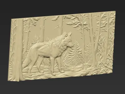 A Wolf in the Forest A126 3D print model