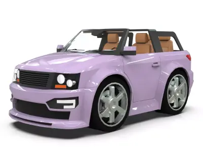Cartoon SUV Convertible 3D Model No Roof Design 3D model
