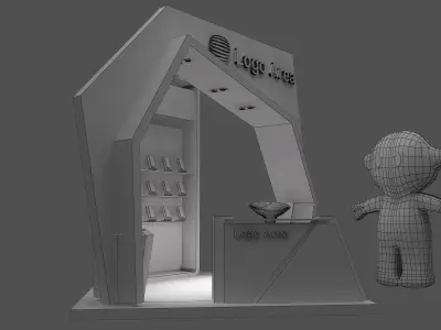  kiosk partition booth a57 3D model