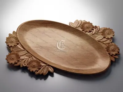 Decorative Tray V2 - 3D STL files for CNC and 3D Printer  3D model