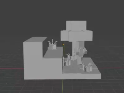 Minecraft Village Buildup 3D Printable Modular Village STL Set Free 3D print model