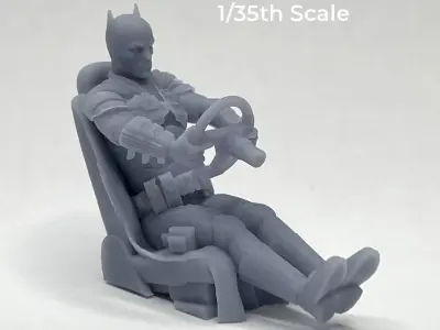 The Batman Driving Figure Scale Suits The Bandai Batmobile Kit 3D print model