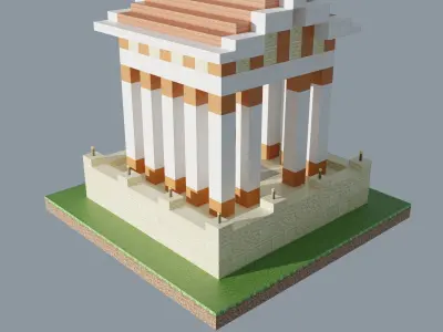 Ancient Temple Low-poly 3D model