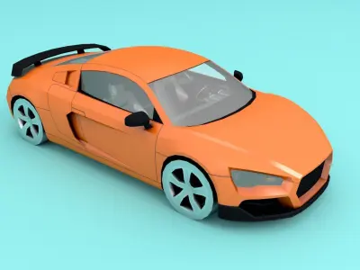 Car Cartoon Sports  Low-poly 3D model Low-poly 3D model