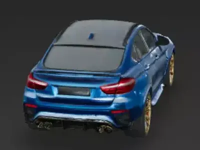 High-Performance Blue Coupe-SUV 3D Model Low-poly 3D model