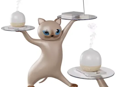 Lula Kitty Side Table with Aroma Diffusor Mcguigan 3D model