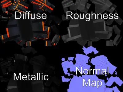 Sporty Duffel Bag Model Pack with Neon Accents Low-poly 3D model