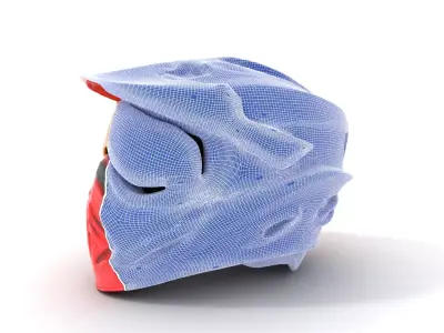 Red Racing Helmet model pack Low-poly 3D model