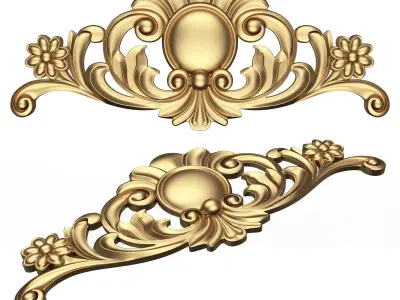Carved Plaster Molding Decoration 022 Low-poly 3D model