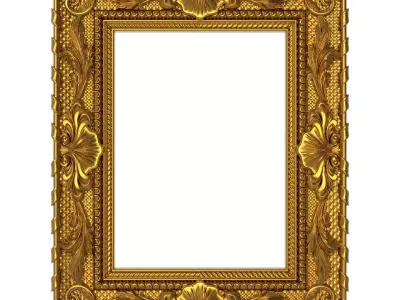 Carved Picture Frame 3D model 7