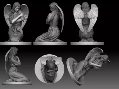 Kneeling Angel  3D print model