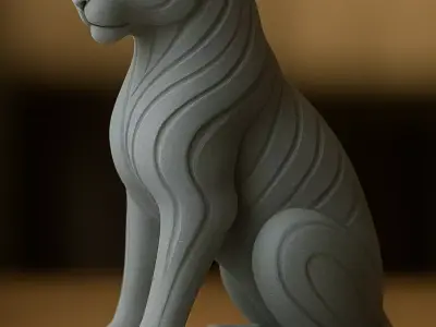 Panther Statue 3D Model for 3D Printing 3D print model