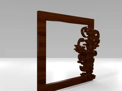 3D Rendering Ethnic Ornamental Frame Low-poly 3D model