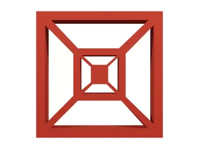 Jaali Block Web Brick 3D model