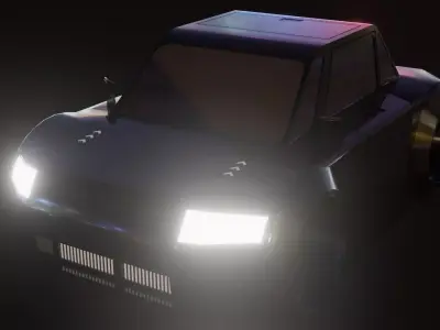 Low Poly Futuristic Car Low-poly 3D model