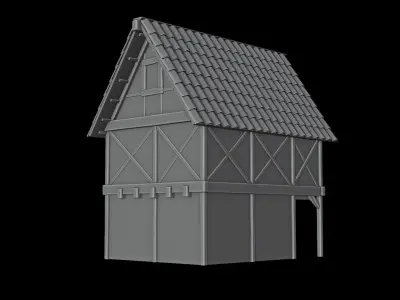 Medieval House Free low-poly 3D model order
