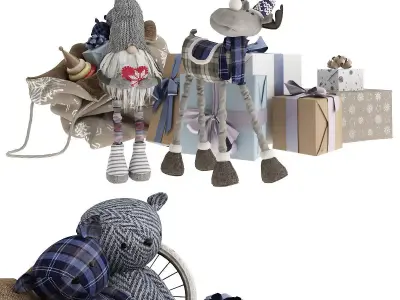 Christmas toys and gifts 3D model