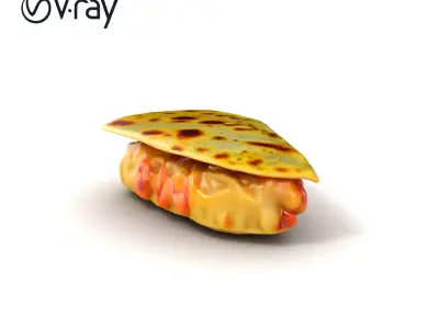 Realistic Chicken Quesadilla with Cheese Pull model pack Low-poly 3D model