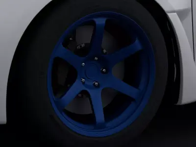 Volk TE37 Aftermarket Wheel Low-poly 3D model