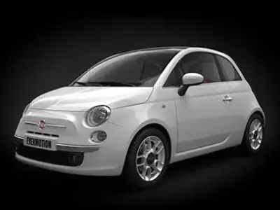 White Car Fiat 500 3D model