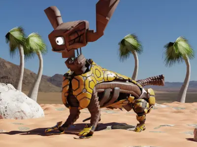 Fender - A Game Ready Friendly Fella Low-poly 3D model