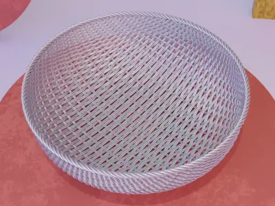 Woven metal basket 3D model