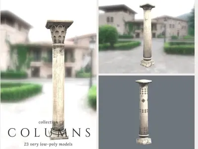 Columns Pack Low-poly 3D model