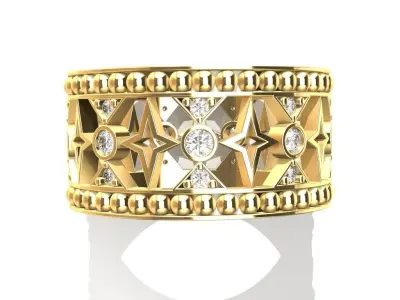  Patterned Diamond Ring 3D print model