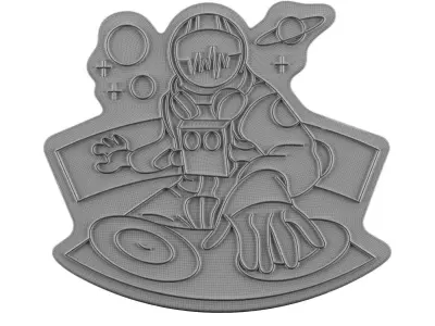 DJ Astronaut Neon Sign 3D model