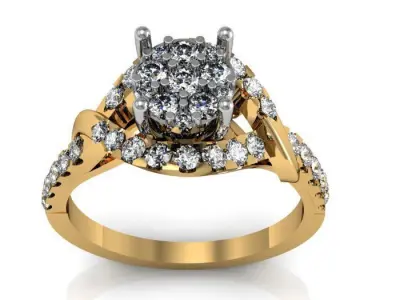 daimond ring 3D print model 14