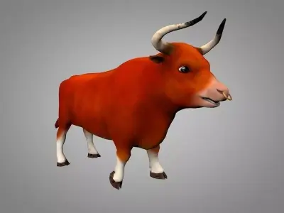 Bull or bizon Low-poly 3D model