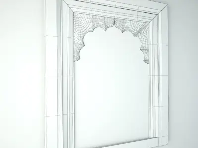 Antique Raja Window Mirror 3D model purchase